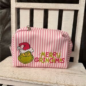 Pink Striped Merry Grinchmas Pouch the grinch